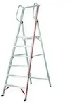 Plattformleiter mit Handlauf, klappbar, Podesth&ouml;he ohne Gel&auml;nder 950 mm, 4 Stufe