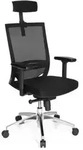 B&uuml;rostuhl Chefsessel PORTO MAX HIGH Sitz Stoff R&uuml;cken Netz schwarz hjh OFFICE