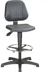 Arbeitsdrehstuhl Unitec Bodengleiter+Fu&szlig;ring Integralschaum schwarz 580-850mm