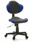 Kinderschreibtischstuhl Kinderstuhl KIDDY GTI-2 Stoff grau blau hjh OFFICE