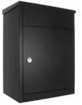 Rottner T05967, Wandmontierter Briefkasten, Stahl, Schwarz, Horizontal, Schl&uuml;ssel, 1