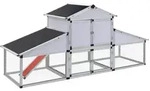 vidaXL H&uuml;hnerstall mit Freilaufgehege und Nistkasten Aluminium