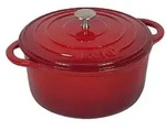 "kela 11941 Br&auml;ter "Calido" Gusseisen, 4 l &oslash; 24 cm, H 11,5 cm, rot"