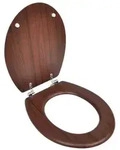 vidaXL Toilettensitz MDF Deckel Schlichtes Design Braun