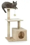 lionto Katzenkratzbaum, 85 cm kompakter Kratz- & Spielbaum mit H&ouml;hle, 2 Plateaus,