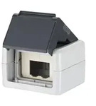METZ CONNECT Modul IP44 AP-Geh&auml;use grau unbest&uuml;ckt f&uuml;r 2 Module