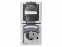 KOPP BLUE ELECTRIC - Aufputz-Feuchtraum Schutzkontakt-Steckdose mit Klappdeckel &