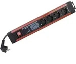 REV 0014462613 Steckdosenleiste mit Schalter 4fach Schwarz, Rot Schutzkontakt 1St.