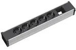 Bachmann 912.008 Steckdosenleiste ohne Schalter Aluminium, Schwarz Schutzkontakt
