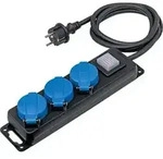 Verteilersteckdosenleiste IP44 3-fach mit Deckel / 1,5m H07RN-F 3G1,5