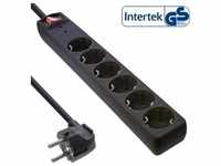 InLine® Steckdosenleiste, 6-fach Schutzkontakt, mit ÜSS, schwarz Strom / Energie /