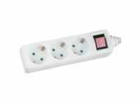 InLine® Steckdosenleiste, 3-fach Schutzkontakt, mit Schalter, weiß, 3m Strom /