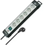 Steckdosenleiste Premium-Line 6-fach Kabel-L.3m schwarz/lichtgrau m.Kinderschutz