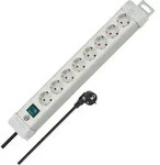 Steckdosenleiste Premium-Line 8-fach L.49cm Kabel-L.3m lichtgrau m.Kinderschutz