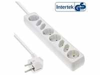 InLine® Steckdosenleiste, 8-fach, 4x Schutzkontakt + 4x Euro, 1,5m, weiß Strom /