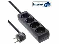 InLine® Steckdosenleiste, 4-fach Schutzkontakt 1,5m, schwarz Strom / Energie / Licht