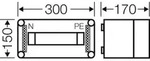 Hensel 2000601 Mi 1112 Kleinverteiler Aufputz Anzahl Teilungen = 12 Anzahl Reihen = 1