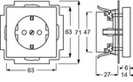 ABB 2CKA002011A3721 Ger&auml;teeinsatz IP20 Perlwei&szlig;, Creme-Wei&szlig;