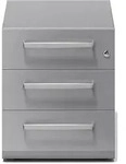 Rollcontainer Note Griff 3 Sch&uuml;be silber