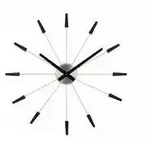 "2610ZW - Wanduhr "Plug Inn", Edelstahl/Kunststoff, schwarz, &Oslash; 58 cm"