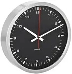 Wanduhr,Quarz,arabische Zahlen,Ziffernblatt schwarz,&Oslash; 300mm,Geh&auml;use