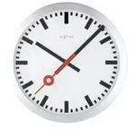 "3999ST - Wanduhr "Station Stripe", Aluminium, geb&uuml;rstet, 34,8 x 4,5 cm"