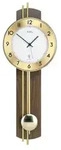 AMS. Pendelwanduhr 5266/1, Funk, Nussbaum furniert, mit Messingst&auml;ben