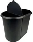 "helit Papierkorb "the double", oval, PE, schwarz"