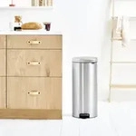 Brabantia Pedal Bin newIcon Rund Geb&uuml;rsteter Stahl 11 43 80 - matt