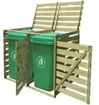 vidaXL M&uuml;lltonnenbox f&uuml;r 2 Tonnen 240 L Impr&auml;gniertes Holz