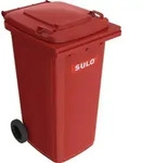 M&uuml;llgro&szlig;beh&auml;lter 240l HDPE rot fahrbar,n.EN 840 SULO