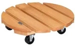 WAGNER Pflanzenroller TOSCANA &Oslash; 38 x 10,5 cm, innen & au&szlig;en, Holz geriffelt,