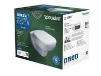 Duravit Wand-WC-Set D-CODE RIMLESS tief, 355x540mm weiß weiß