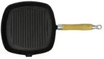 vidaXL Grillpfanne mit Holzgriff Gusseisen 20 x 20 cm