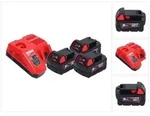 Milwaukee M18 NRG-503 Akku Starter Set 18 V + 3x M18 B5 Akku 5,0 Ah + M12-18 FC