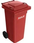 M&uuml;llgro&szlig;beh&auml;lter 120l HDPE rot fahrbar,n.EN 840 SULO