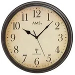AMS 5962 Wanduhr, Metallgeh&auml;use, Vintage, Mineralglas