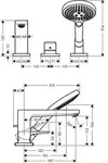 hansgrohe HG Fertigmontageset METROPOL f 3-Loch-EH-Wannenrandmischer