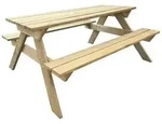 vidaXL Picknicktisch 150x135x71,5 cm Holz