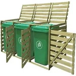 vidaXL M&uuml;lltonnenbox f&uuml;r 3 Tonnen 240 L Impr&auml;gniertes Holz