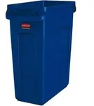 Rubbermaid Abfallbeh&auml;lter Slim Jim mit L&uuml;ftungskan&auml;len, blau