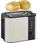 Severin 9576 Toaster Kontrollleuchte, mit eingebautem Br&ouml;tchenaufsatz Beige, Schwarz