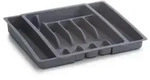 Besteckkasten VARIO, ausziehbar, Farbe: grau, Material: Kunststoff, Ma&szlig;e: 28-48