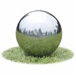 vidaXL Garten-Springbrunnen Sph&auml;re mit LEDs Edelstahl 20 cm