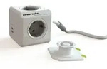 allocacoc PowerCube Extended USB Netzteil, Grau, 4x Verteiler, 3m Verl&auml;ngerung