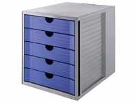 HAN Schubladenbox SYSTEMBOX KARMA, 5 Schübe, grau/blau