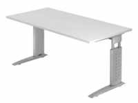 Schreibtisch C-Fuß 160x80cm Weiß/Silber