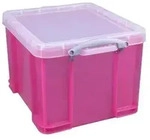 Aufbewahrungsbox 35,0 l - 48,0 x 39,0 x 31,0 cm transparent, pink