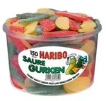 HARIBO Fruchtgummi SAURE GURKEN, 150er Runddose