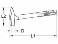 KS Tools 142.1210 Vorschlaghammer mit Fiberglasstiel, 4000g